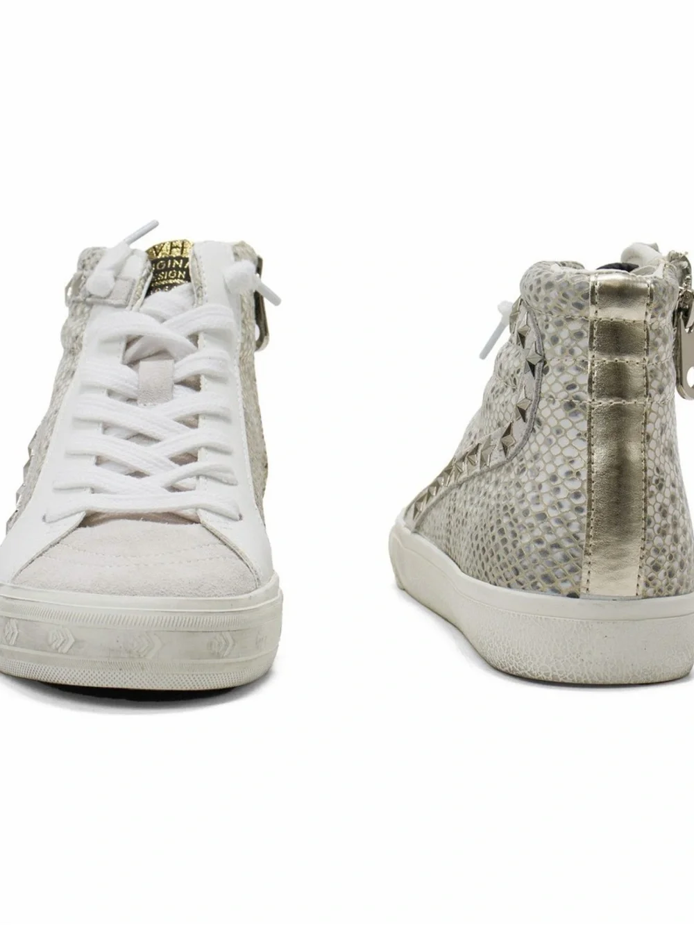 Vintage Havana Fay Snake  Embossed High Top Sneakers